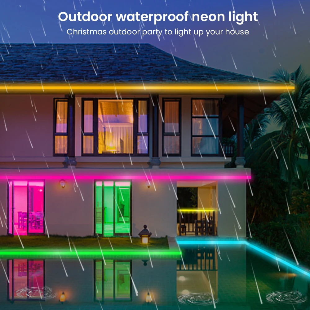 5V 12V 24V Neon LED Strip With 2Pin Wire 120LEDs/M IP67 Silicon Tube Bar Lamp Soft Flexible DIY Light Sign Rope 3000K-6500K.