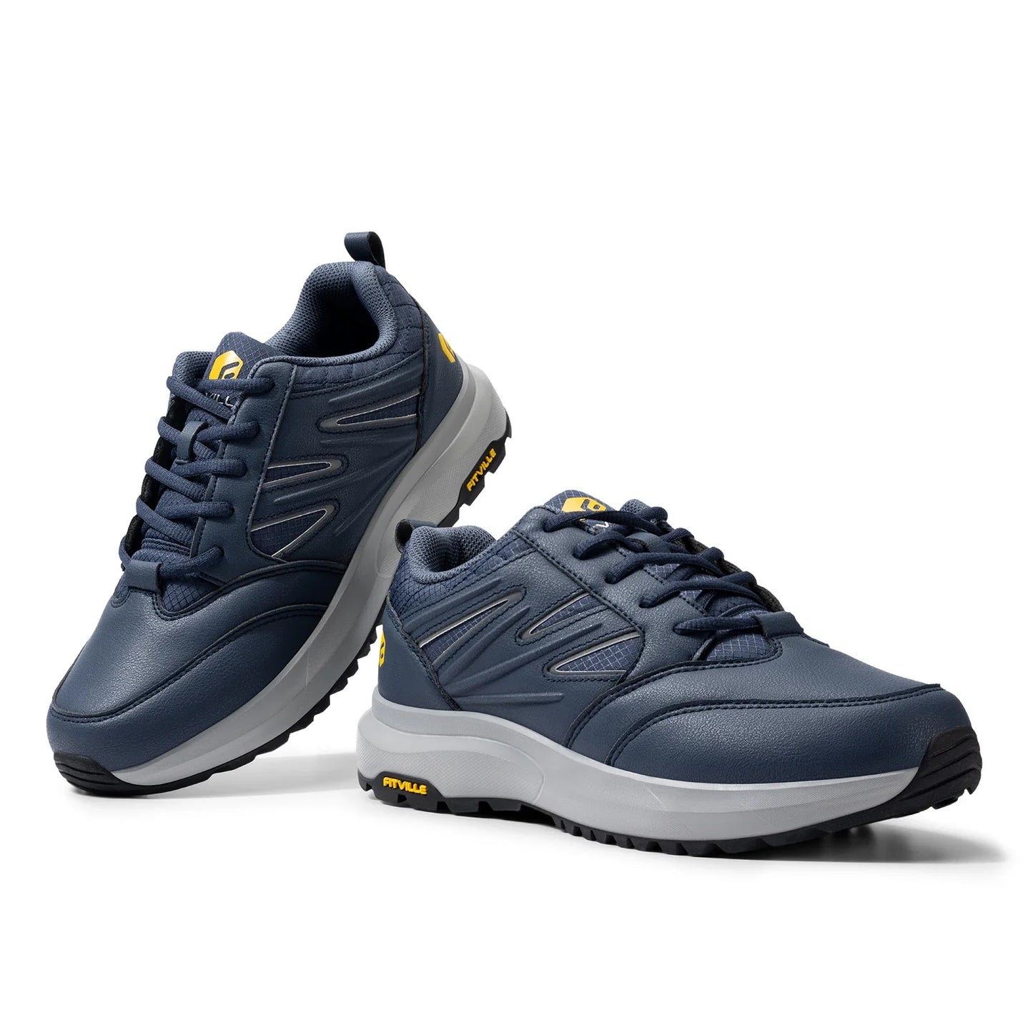 FitVille Men'S Widened Hiking Waterproof Outdoor Work Hiking Shoes With Arch Support To Relieve Heel Pain Lightweight Non-Slip