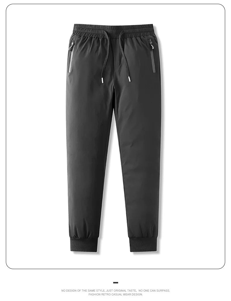 Luxury Winter Thick Warm Windproof Waterproof White Duck Down Pants Men New Down Pants Outward Wearing Cold Proof Sports Pants