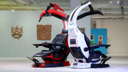 Manticore Zero Gravity Liegestuhl aus echtem Leder, Cockpit-Option, Memory-Schaum mit Massageunterstützung, mehrere Monitore