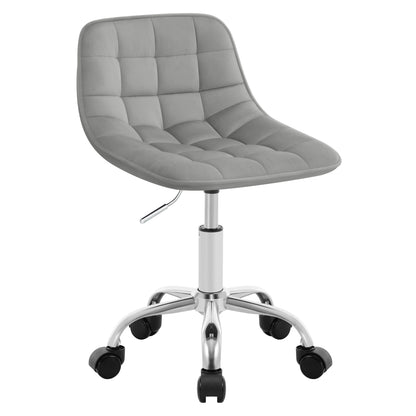 WOLTU Drehbarer Bürostuhl aus Samt, Make-up-Arbeitsstuhl, Ankleidehocker mit Rückenlehne, höhenverstellbarem, gepolstertem Sitz