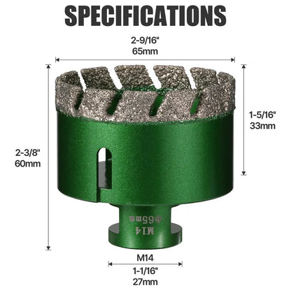 6–130 mm M14-Gewinde, trocken, vakuumgelöteter Marmor, Mauerwerk, Lochsäge, Öffner, Diamantbohrkrone für Keramikfliesen, Granit, Marmor