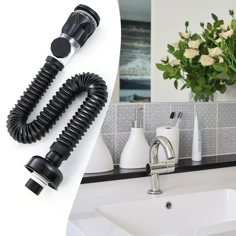 Flip Top Kitchen Sink Drain Pipe Flexible Stretchable Deodorant Strainer Pipeline Bathroom Washbasin Anti Blockage Accessories