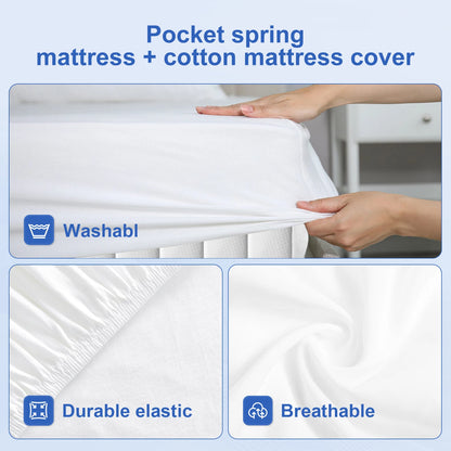 Daccormax 22 cm dicke Federkernmatratze, in mehreren Größen erhältlich, 7 Zonen ergonomisches Design, inklusive Spannbettlaken