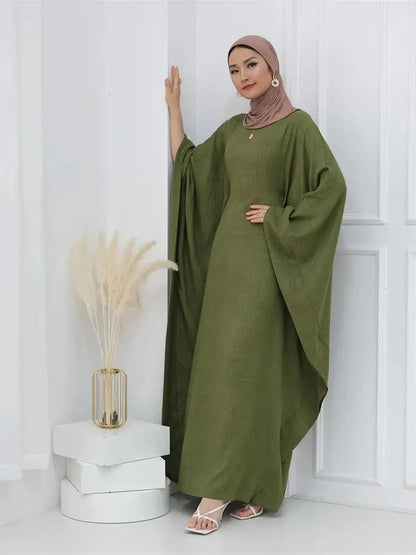Batwing Abaya Damen Arabic Muslim Modest Dresses Kaftan Jalabiya Kebaya Caftan Marocain Vestidos Robe Longue Femme Musulmane.