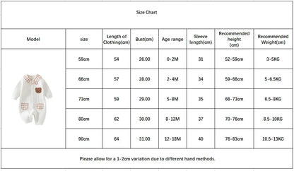 Neugeborenen Baby Overall Kleidung Winter Verdickt Strampler Jungen Mädchen Nette Stickerei Bär Body Herbst Kleidung 0-1-3-6M.