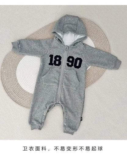 2024 herbst Baby Jungen Casual Print One Piece Langarm Strampler Infant Kleinkind Sport Overall.