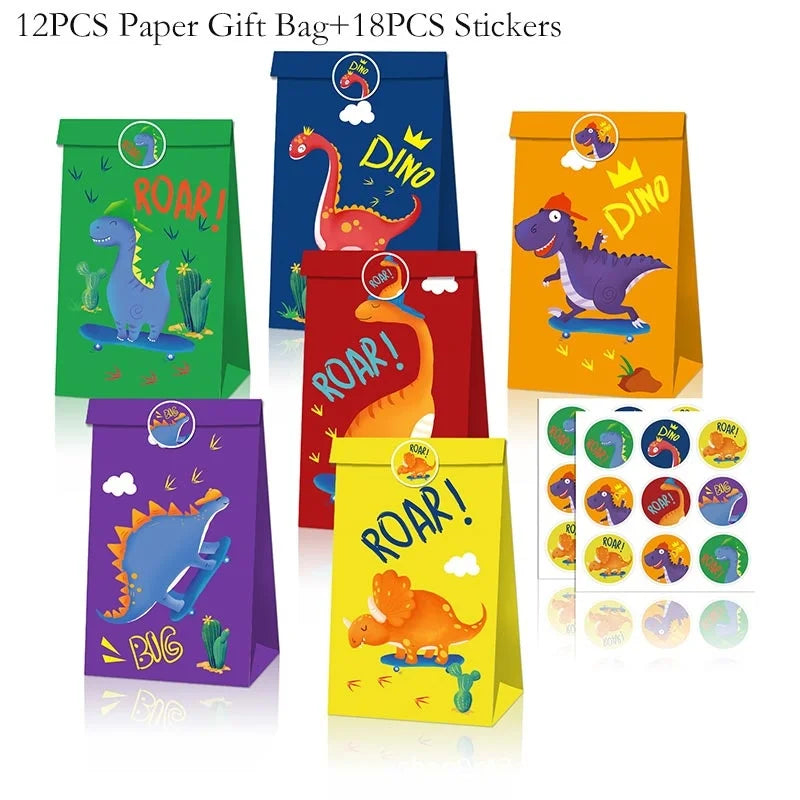 Dinosaurier Dekoration Party Supplies Glas Maske Kuchen Topper Banner PVC Stroh Papa Kreis Geschenktüten Dinosaurier Tier Gefälligkeiten Liefert.