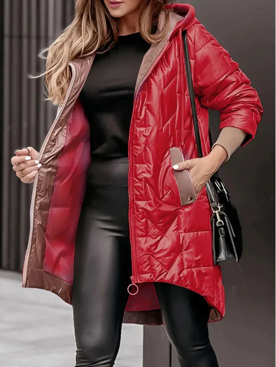 Herbst Winter 2025, neue Mode für Damen, lässig, trendig, täglich, einfach, Basic, langärmelig, mit Kapuze, Steppmäntel, weibliche Kleidung, Parkas