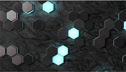 Custom Technology oriented KTV wallpaper private rooms 3D concave hexagonal wall panels e-sports room geometric home decoration