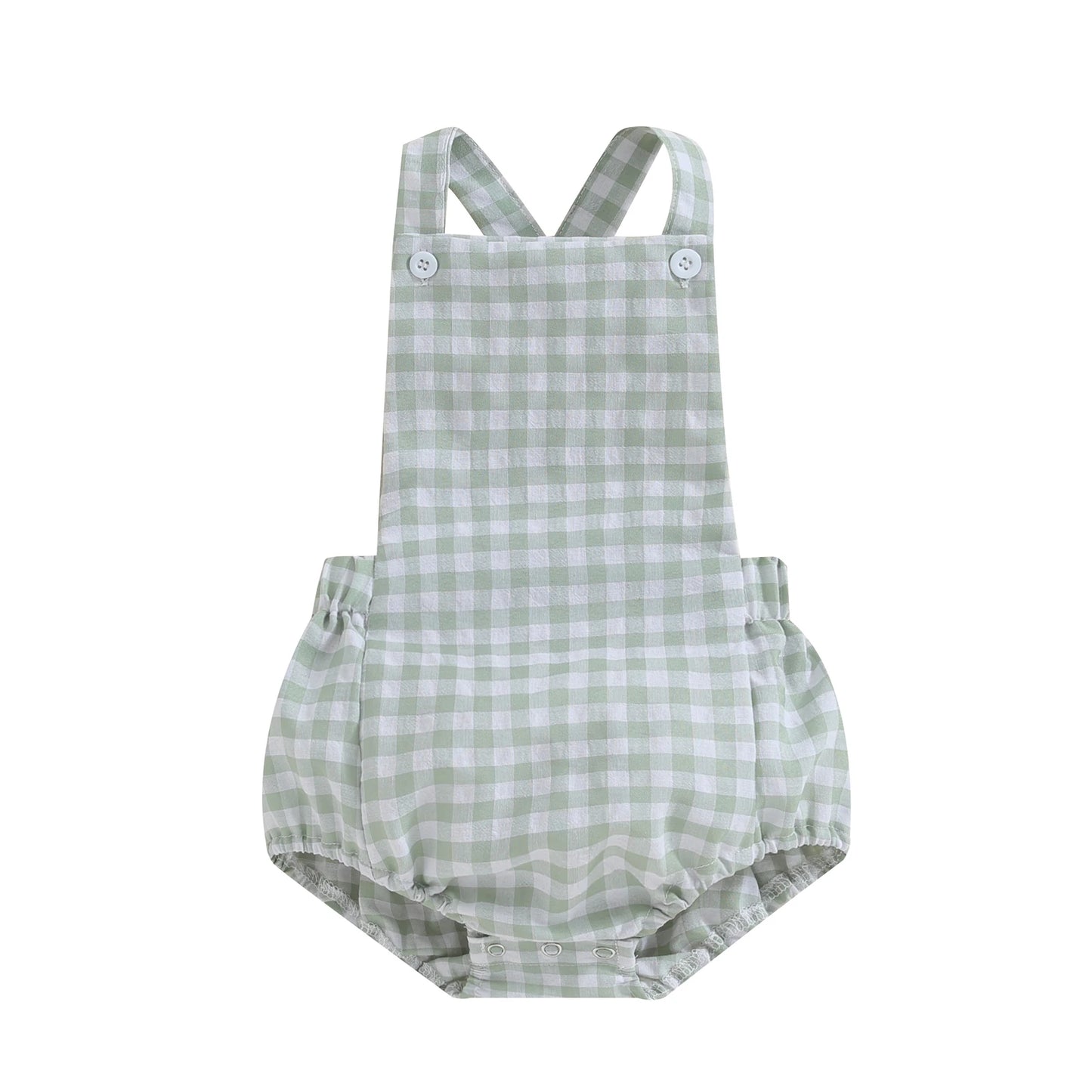 Tregren 0-24M Neugeborene Baby Mädchen Jungen Sommer Bodys Ärmel Plaid Gestreiften Muster Druck Overalls Säuglingsspiel Outfits.