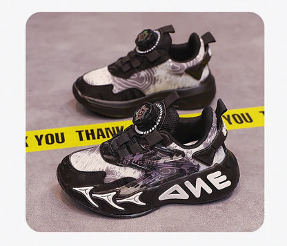 Fashion Print Children Shoes Boys Sneaker Autumn PU Leather Luxury Kids Casual Sneaker Platform Sports Tennis Shoes for Boy.