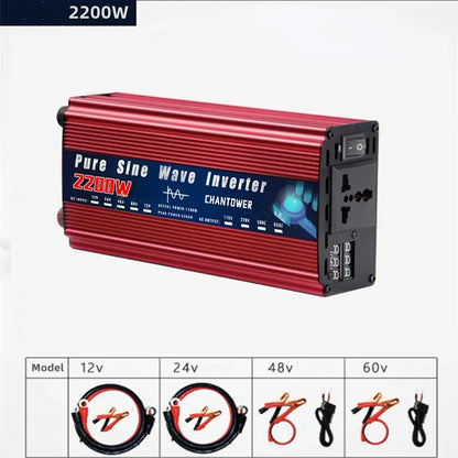 Pure Sine Wave Inverter 12V 220V 24V 110V 1000W 2000W 3000W 4000W 5000W DC To AC Portable Power Converter Car Solar Inverter.