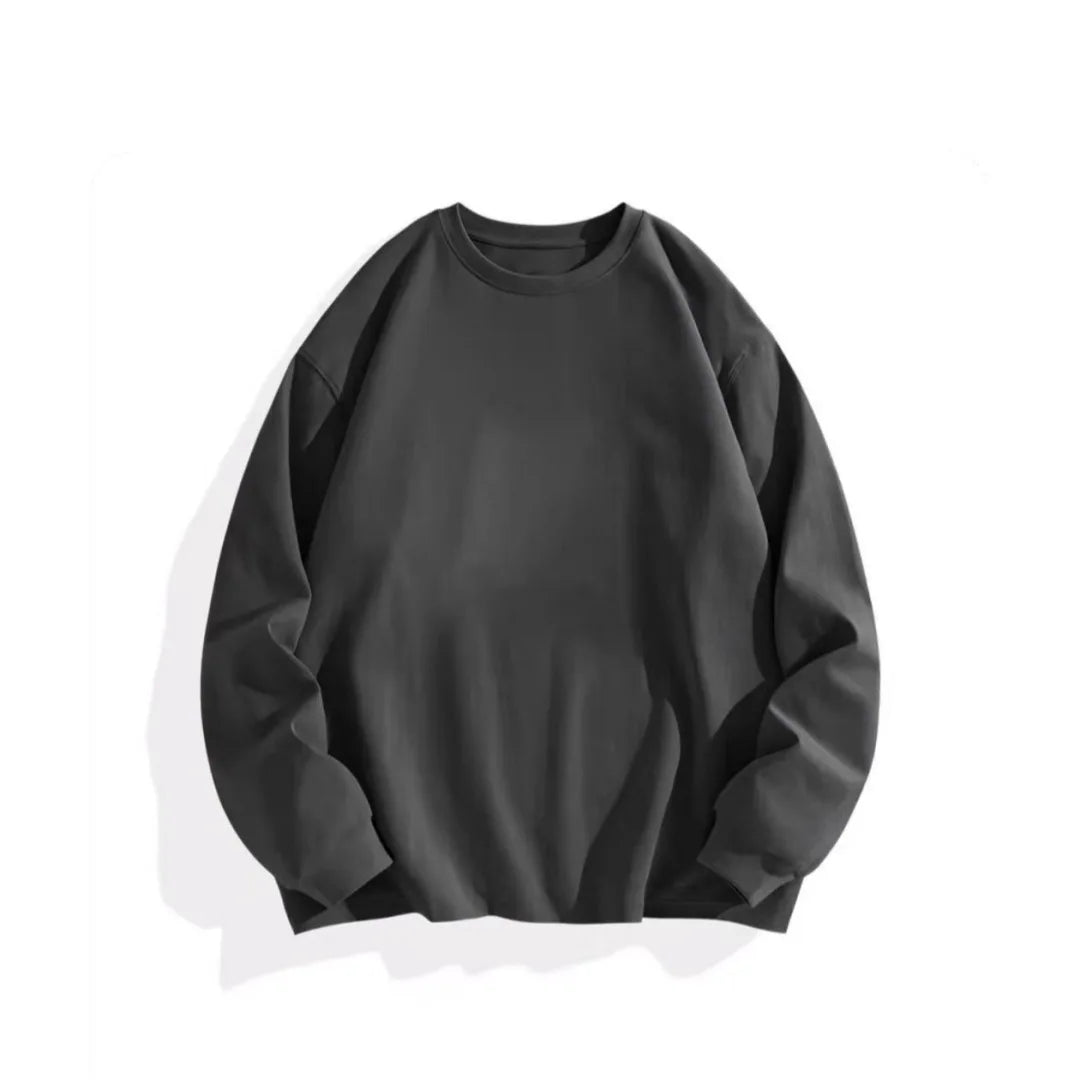 300gsm Heavy Weight Cotton T-shirt Long-sleeved T-shirt for Men Women Pure White Men's Blank Shirt Wholesale