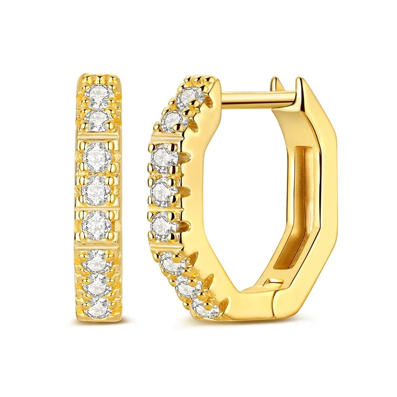 925 Sterling Silver Gold Color Circular Hoop Earrings Golden Earring Fit Original Charms Diy Fine Jewelry For Fashion Women