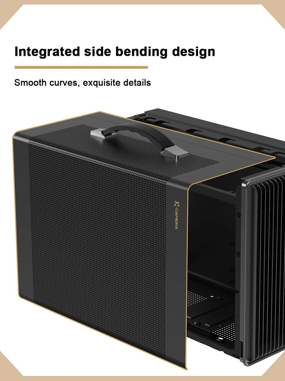 Power Train P40 MATX Mesh Case Handheld DIY Mini Compact ITX Type-c Desktop Game Computer Chassis Supports 350mm Graphics Card.