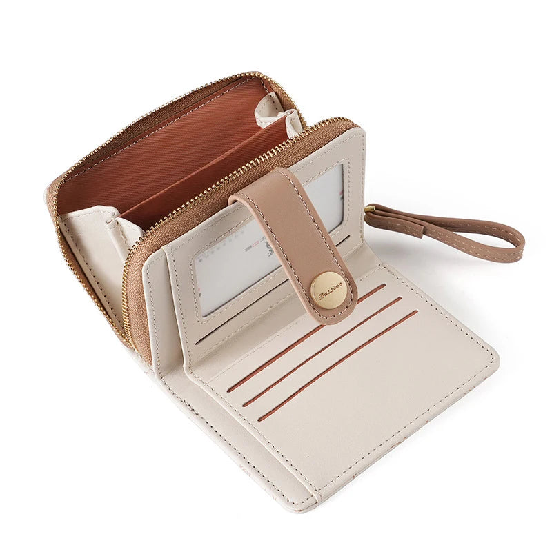 Japanese Cute Cat Girls Wallet Short Student ID Bank Card Holder Money Bag Zipper Wallets For Women Key Storage Purse Coin Purse.