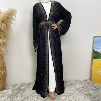 Ramadan Eid Dubai Open Black Muslim Kimono Abaya Damen Turkey Islam Abayas For Women Dress Kebaya Robe Femme Musulmane Kaftan.