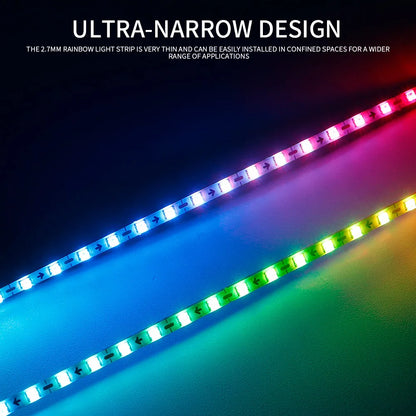 DC5V/12V RGB Traumfarbwechselnde LED-Streifenlichter WS2812 2020 Ultraschmal 2,7 mm 160 LEDs/m Intelligente, individuell adressierbare Ziffern.