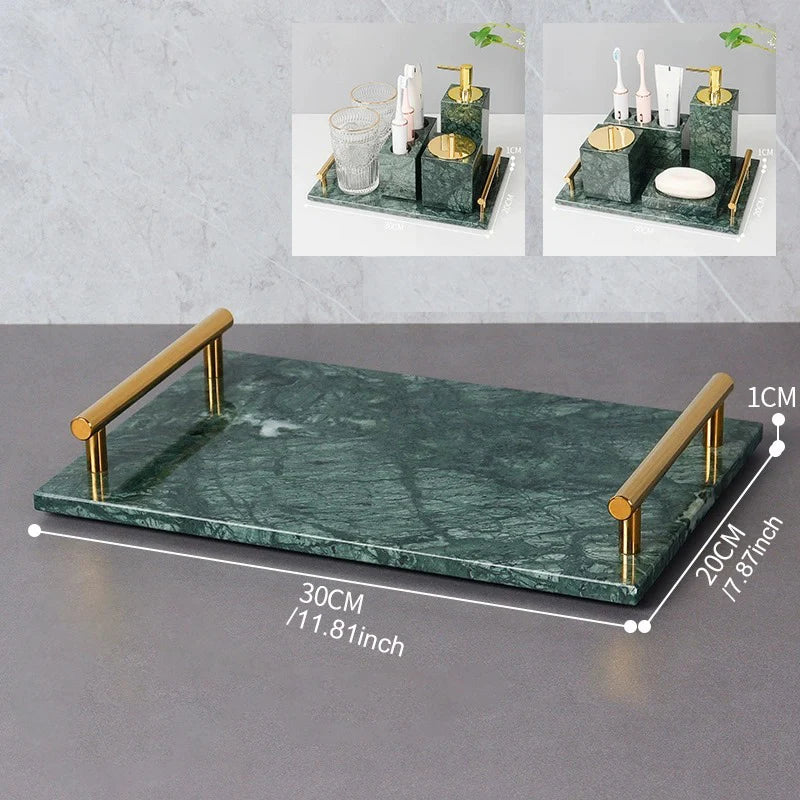 Guest Towel Holder Tray for Bathroom, 100% Natural White Marble Tray, Napkin Storage for-Bathroom, Decorative Vanity Stone Tray.