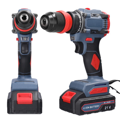 2in1 Akku-Elektroschrauber Bohrer Bürstenloser Motor 45/55 Nm Drehmoment Stufenlose Geschwindigkeitsregelung Hand-Lithium-Treiber-Bohrmaschine