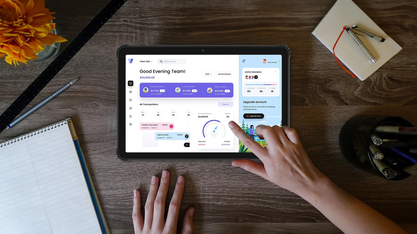 BMAX tablet I10S Pro Three-proof tablet Max14GB Memory(6GB+8GB) 128GB Storage Android 14 UNISOC T616 ARM Mail G57 4G Full Netcom