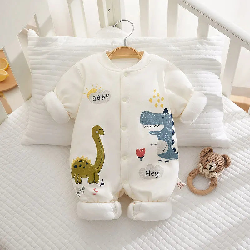 Somenie Neugeborenen Baby Onesie Verdickte Winter Reine Baumwolle Baby Body Warme Baumwolle Winter Niedlich Gedruckt Jungen Mädchen Onesie.