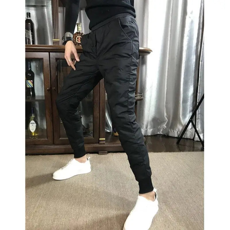 2022 New Men Shiny Winter Down Pant Thick Warm Sweatpants Casual Trousers Slim Outdoor Windproof Waterproof Cotton Pants