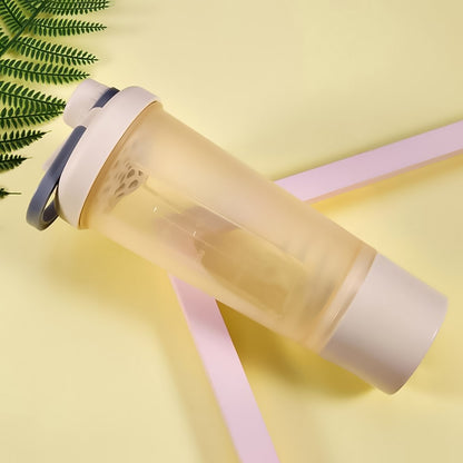 600ml Frosted Shake Cup Milkshake Sports Bottle Outdoor Fitness Water Blender Bottle Protein Powder Portable Gym Training Drink.
