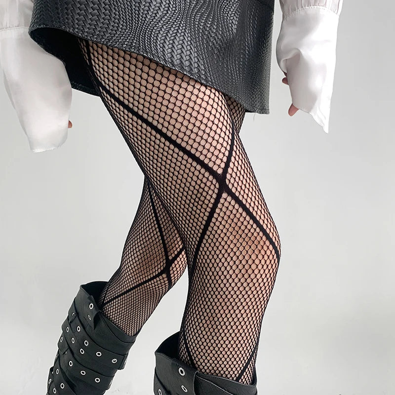 Woman Girls Fashion Gothic Fishnet Stockings Snake Skull Stripeds Socks Mesh Tights Panties Lolita Plus Size Pantyhose Leggings.