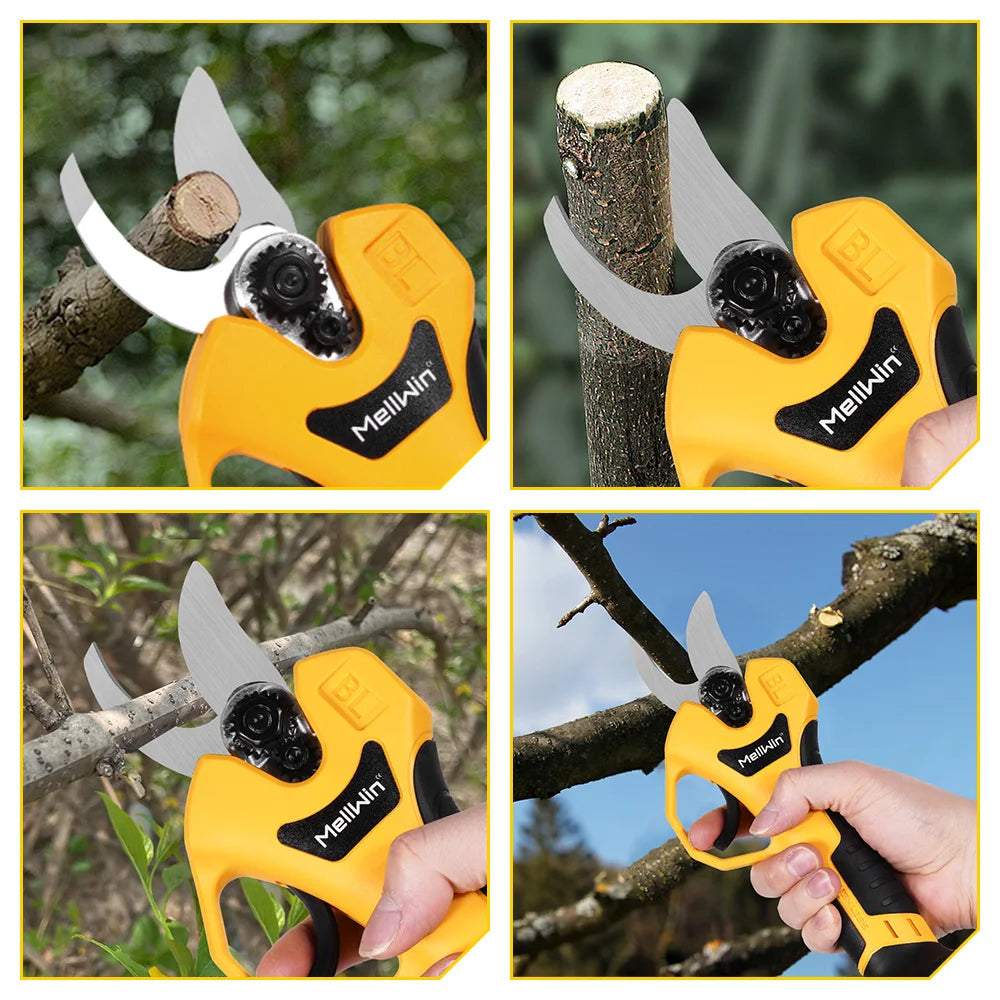 MELLWIN Bürstenlose 30mm Elektrische Pruner Schere Obst Baum Bonsai Cordless Beschneiden Schere Power Werkzeuge Für Makita 18V Batterie pin
