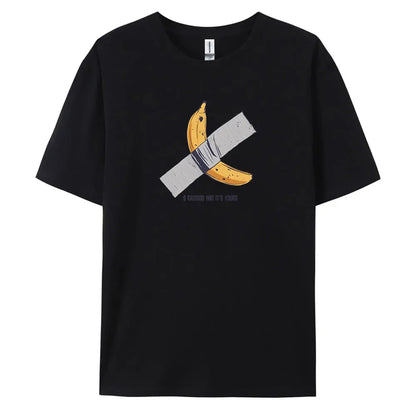 Banana Men's Casual Short-sleeved T-shirt with 100% Cotton Fashion print Tees oversize