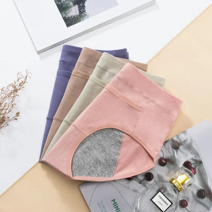 Women's Panties UnderwearLeakproofBreathable Briefs MenstrualPants PlusSizeWaterproof Mid Waist Organic Cotton Protective Briefs