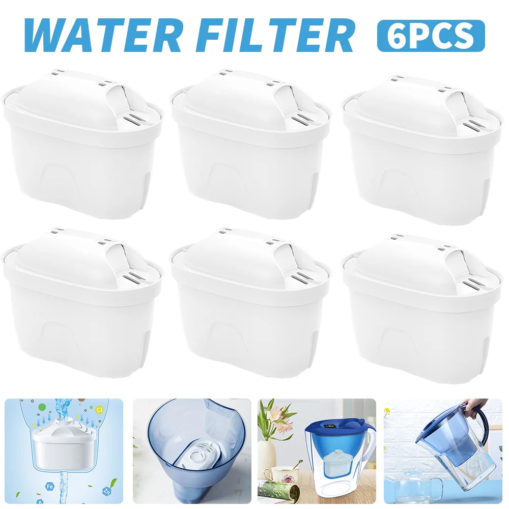 Household Filter Kettle with 6 Filter Device Activated Carbon Water Purifier and Filter Cartridges Non-toxic Filter Wate 3.6L.