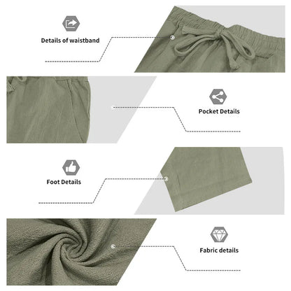 Cross-border Autumn Linen Men's Casual Suit Loose Hooded Henley Shirt Long Sleeve Pants Suit