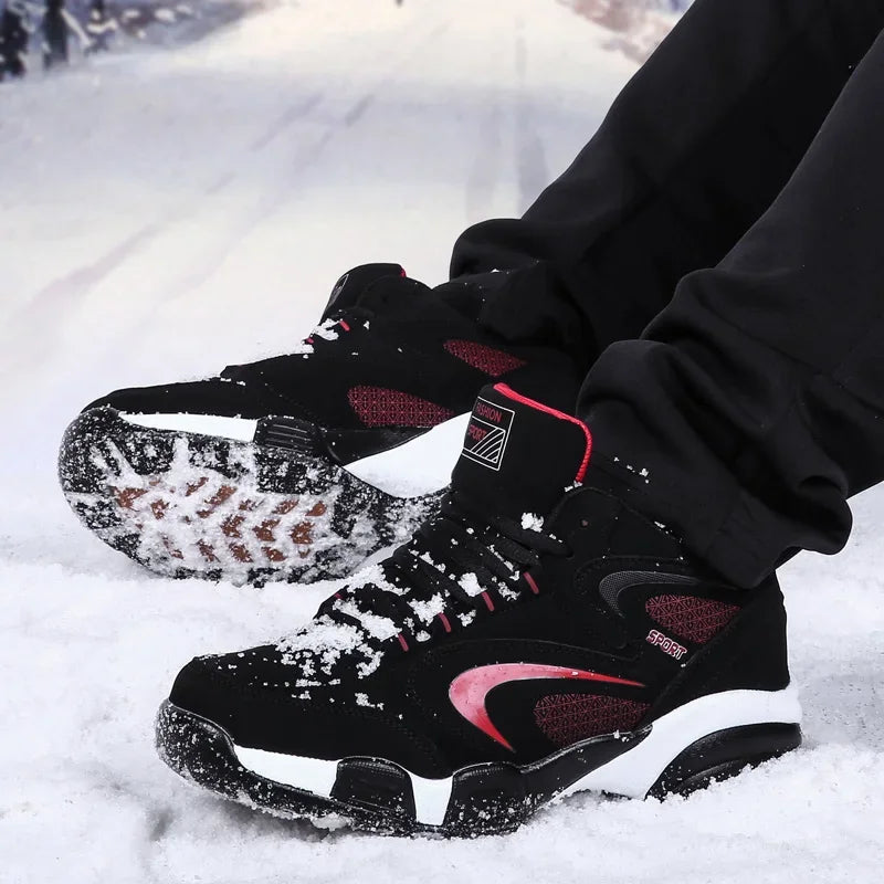 Winter Warm Couple Casual Sneakers Fashion Leather Outdoor Sport Running Tenis Men Non-slip Big Size 48 Trainer Men’s Snow Shoes.