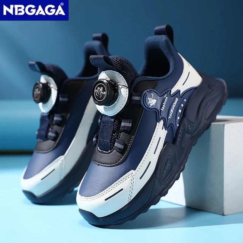 Boys Anti-Slip Waterproof Leather Running Shoes Outdoor Sports Walking Shoes Comfort Kids Sneakers For Autumn Winter 5-16 Years.