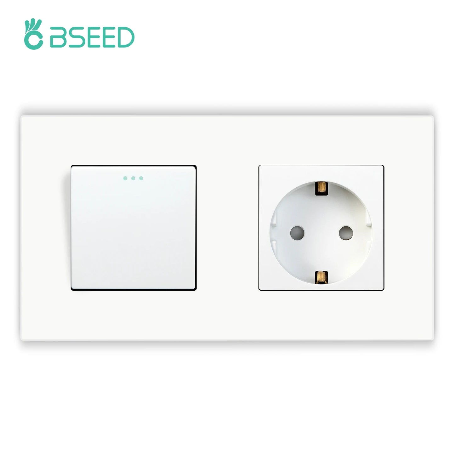 BSEED EU-Wandsteckdosen Typ C USB-Steckdosen Doppelte Steckdosen Dreifachsteckdosen Kunststoffrahmen Deutschland Steckdose mit Dual-USB.