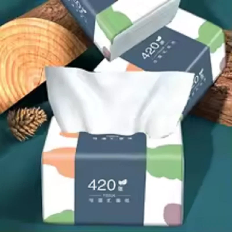 1-12 Packs Wholesale Eco Friendly Portable No Fluorescent Virgin Wooden Pulp Tissue Soft Comfortable 5 Ply Facial Tissue Paper.