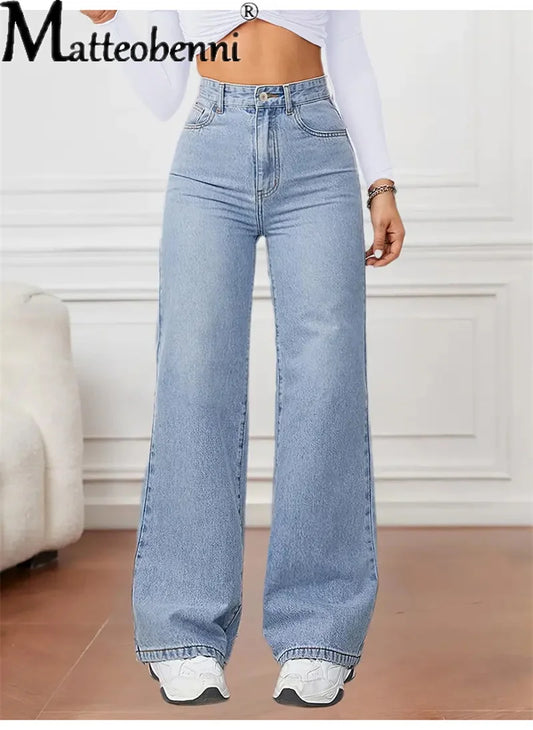 2025 Y2K Fashion Stretch Vintage Denim Pants Women Loose Baggy Straight Jeans Female Casual Mid Waist Trousers Trend Streetwear.