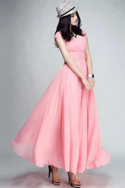 Frauen Damen Kleidung Kurzarm Sexy Club Boho Strand Kleid Dame Sommer Tiefem V-ausschnitt Party Lange Maxi Kleid Frauen