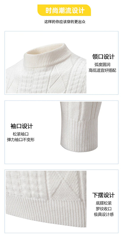 2023 Autumn  and Winter New Sweaters Warm Fit Knitted Sweaters Solid Color Casual Pullover Multiple Styles Sweater Men.