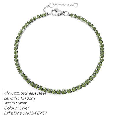 eManco Stainless Steel Gold Plated Sparkling Bracelet High Quality White Zirconia Single Row Simple Accessory For Girls