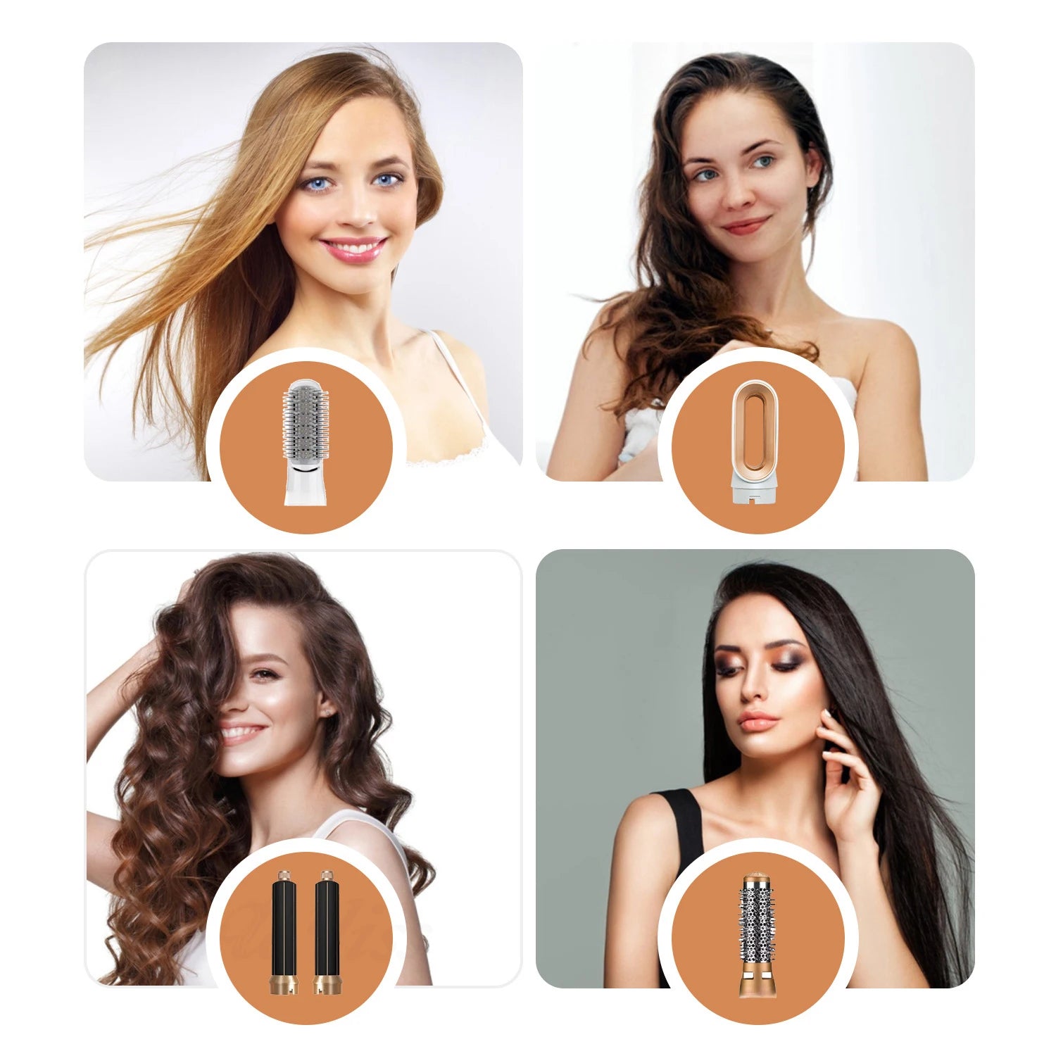 Multi Functional 5-in-1 Electric Hair Brush Dyson Airwraps Hair Dryer Brush Hot Air Comb Straight Hair Brush Curling Iron.