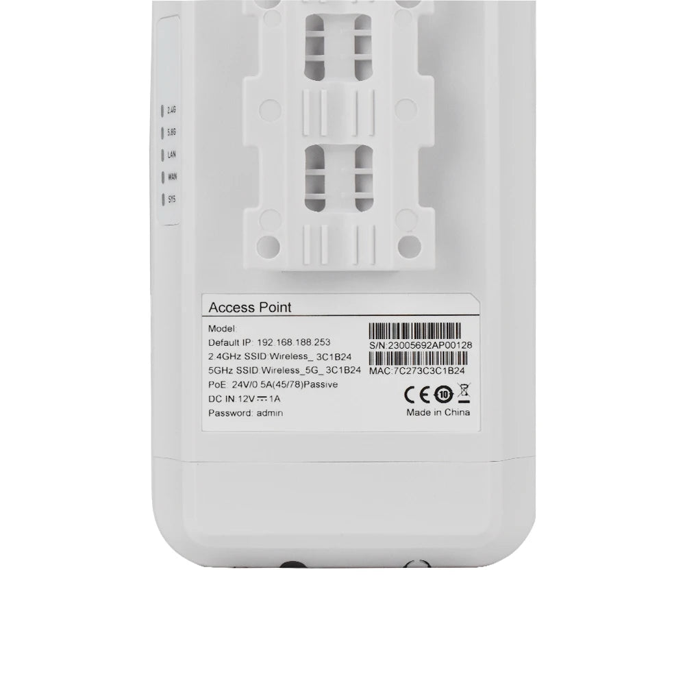 KuWFi 1200Mbps Outdoor Access Point Wireless WiFi Extender Dual Band 2.4G/5GHz AC1200 AP Router with High Gain External Antenna