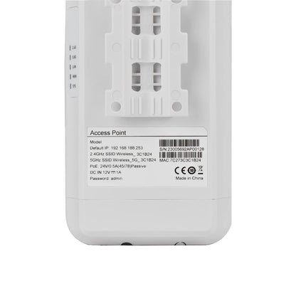 KuWFi 1200Mbps Outdoor Access Point Wireless WiFi Extender Dual Band 2.4G/5GHz AC1200 AP Router with High Gain External Antenna