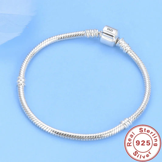 High quality bracelet 925 sterling silver classic bucket buckle bracelet fit original charm beads DIY women's jewelry Gifts.