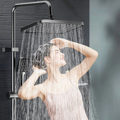 Bathroom Shower System LED Light Shower Head Set Brass Mirror Thermostatic Bathtub Faucet Digital Display Hot & Cold Showers