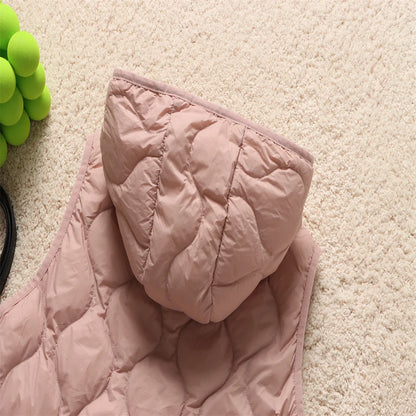 2024 neue Ankünfte Frauen Mode Ultraleicht Dünne Mit Kapuze Unten Jacken Frühling Winter Weiblichen Koreanischen Slim Fit Ärmellose Puffer Mantel