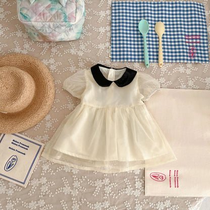 Neu im Sommer Neugeborene Baby Prinzessin süße Kleidung Sling Kleider Schleife Shorts solide Weste Body Kurzarm Kleid Kinder